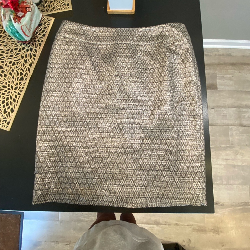 Elegant Patterned Skirt - Cream and Black New WO Tags Charter Club sz 16